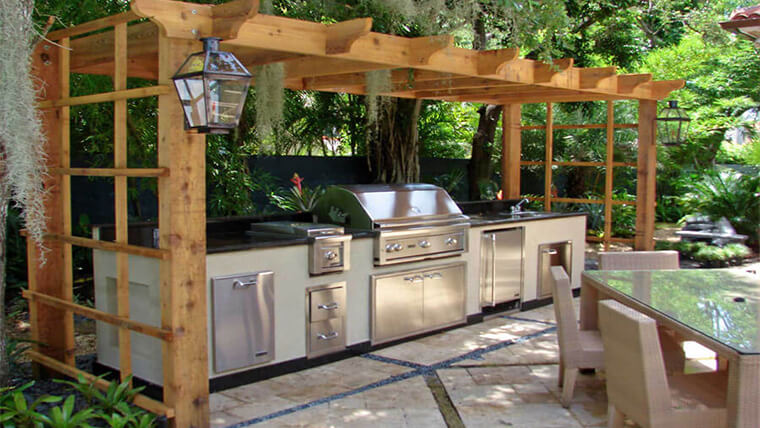 Thiết kế khu bếp, lò nướng BBQ ngoài trời tại khu nghỉ ...
