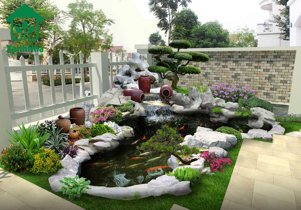 Hồ Cá Koi Hiện Đại - Thi Công Hồ Cá Koi Biệt Thự