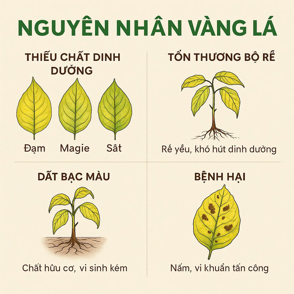 cây sao đen bị vàng lá