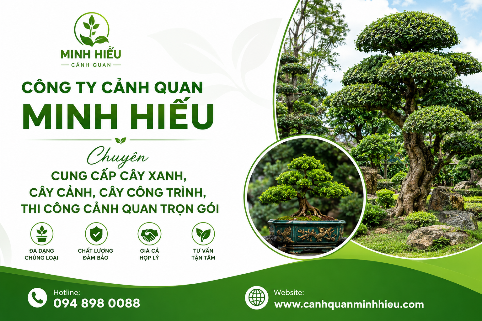Cung cấp cây xanh Gia Lai trọn gói tại Cảnh Quan Minh Hiếu