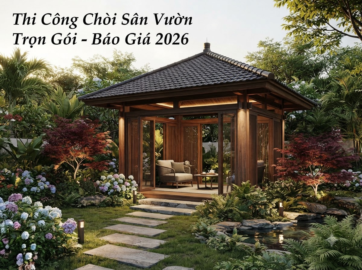 thi công chòi sân vườn đẹp, hiện đại và chuẩn kỹ thuật